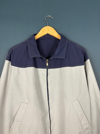 Vintage 80s European Navy Reversible Harrington Jacket (M)