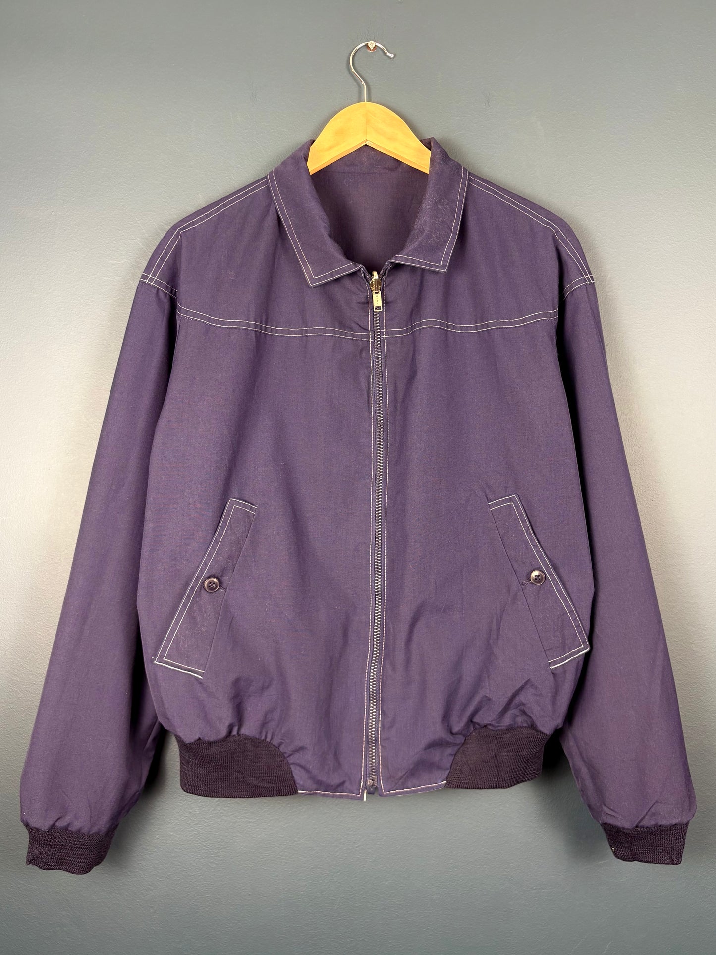Vintage 80s European Navy Reversible Harrington Jacket (M)