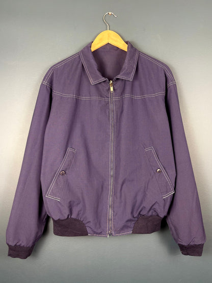 Vintage 80s European Navy Reversible Harrington Jacket (M)