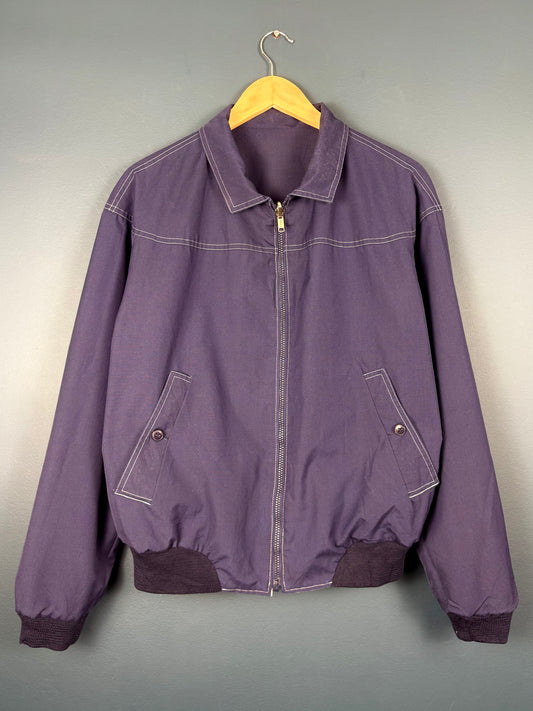 Vintage 80s European Navy Reversible Harrington Jacket (M)
