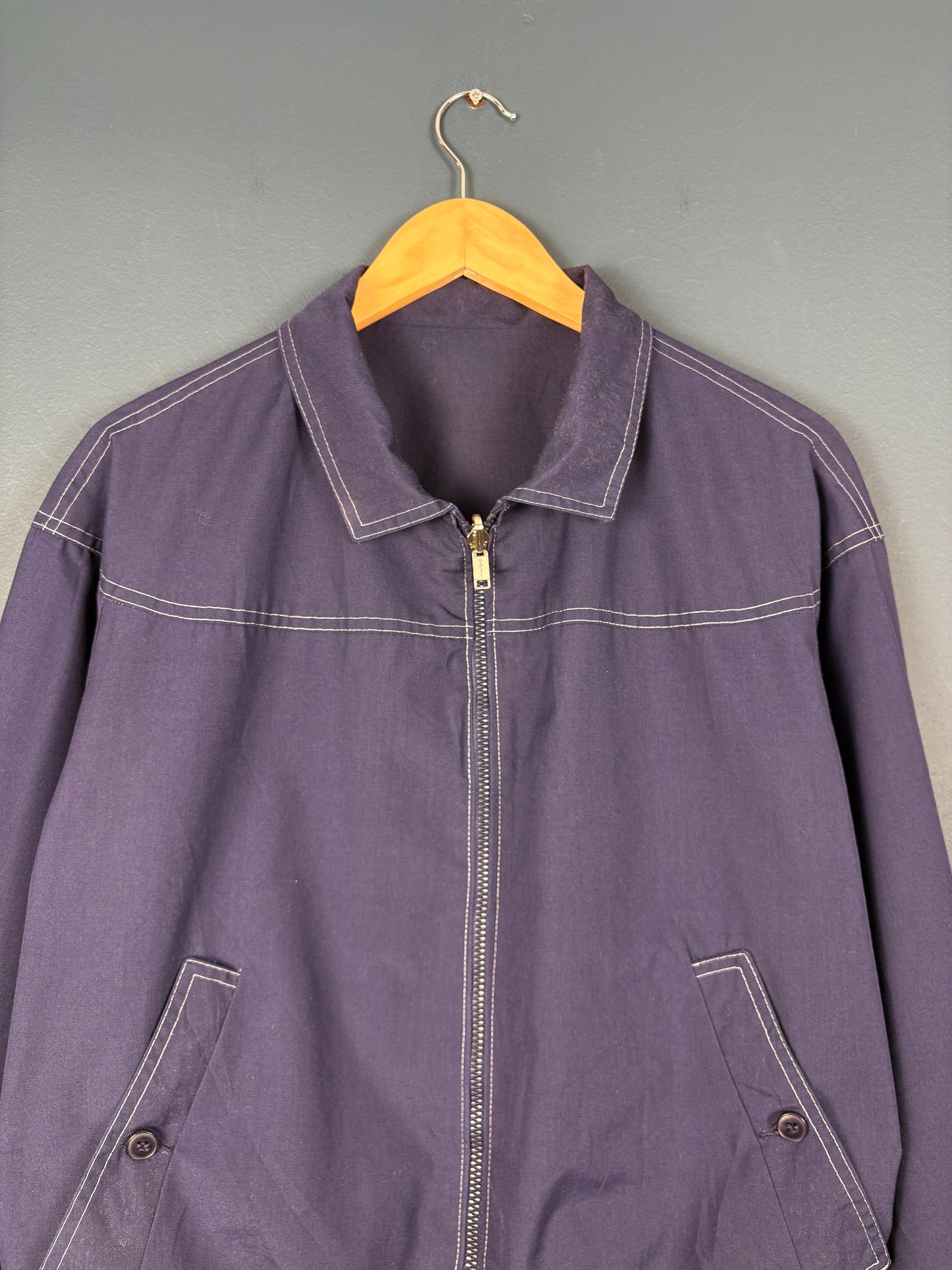 Vintage 80s European Navy Reversible Harrington Jacket (M)
