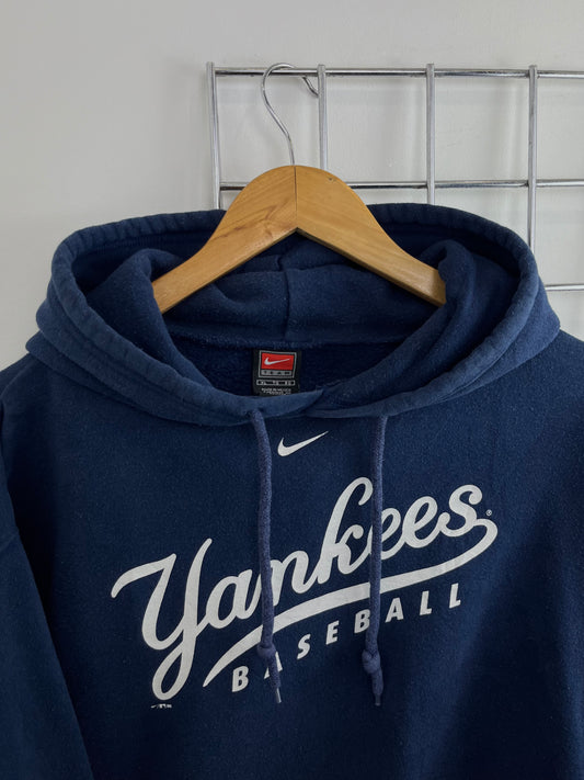 Vintage Nike New York Yankees 90s Navy Hoodie (XL)