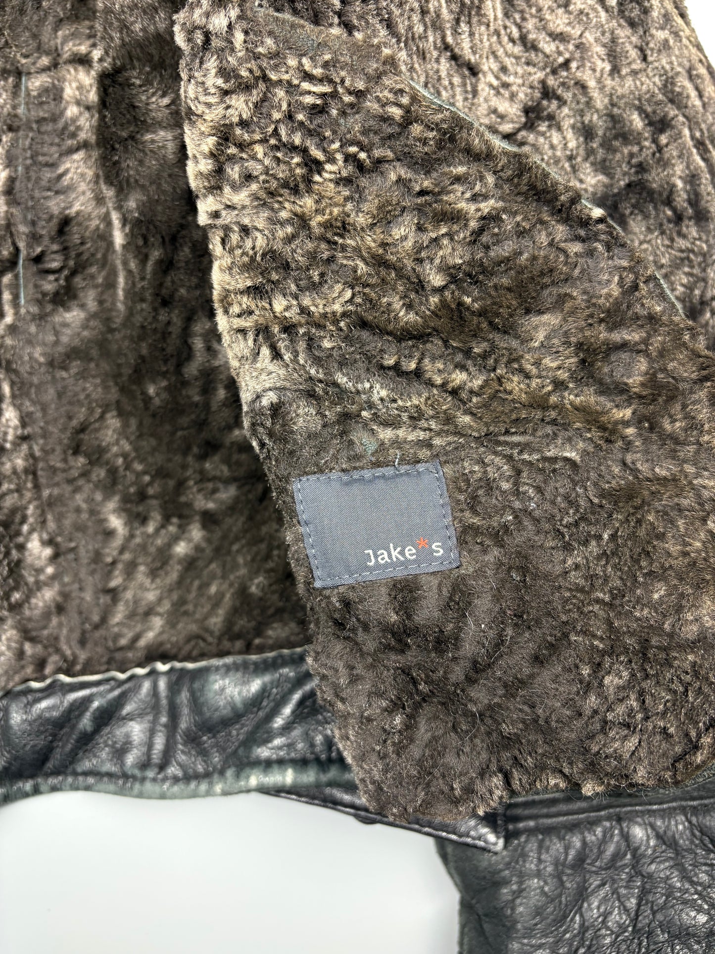 Vintage 1980s Shearling Lined Sheepskin Aviator Leather Jacket (M)