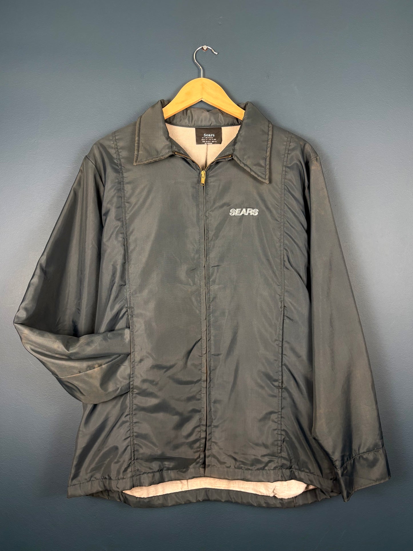 Vintage 80s Sears USA Made Dark Grey Harrington Jacket (L)