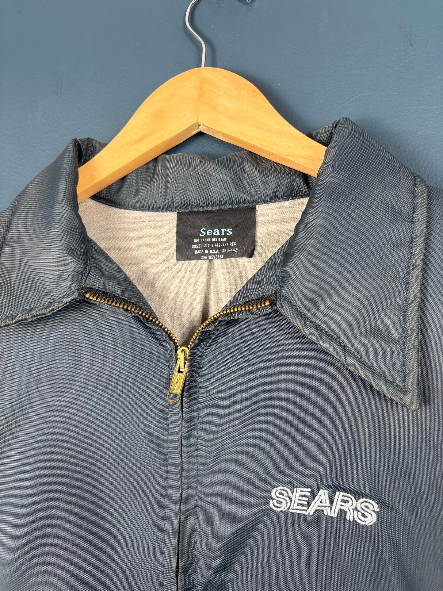 Vintage 80s Sears USA Made Dark Grey Harrington Jacket (L)