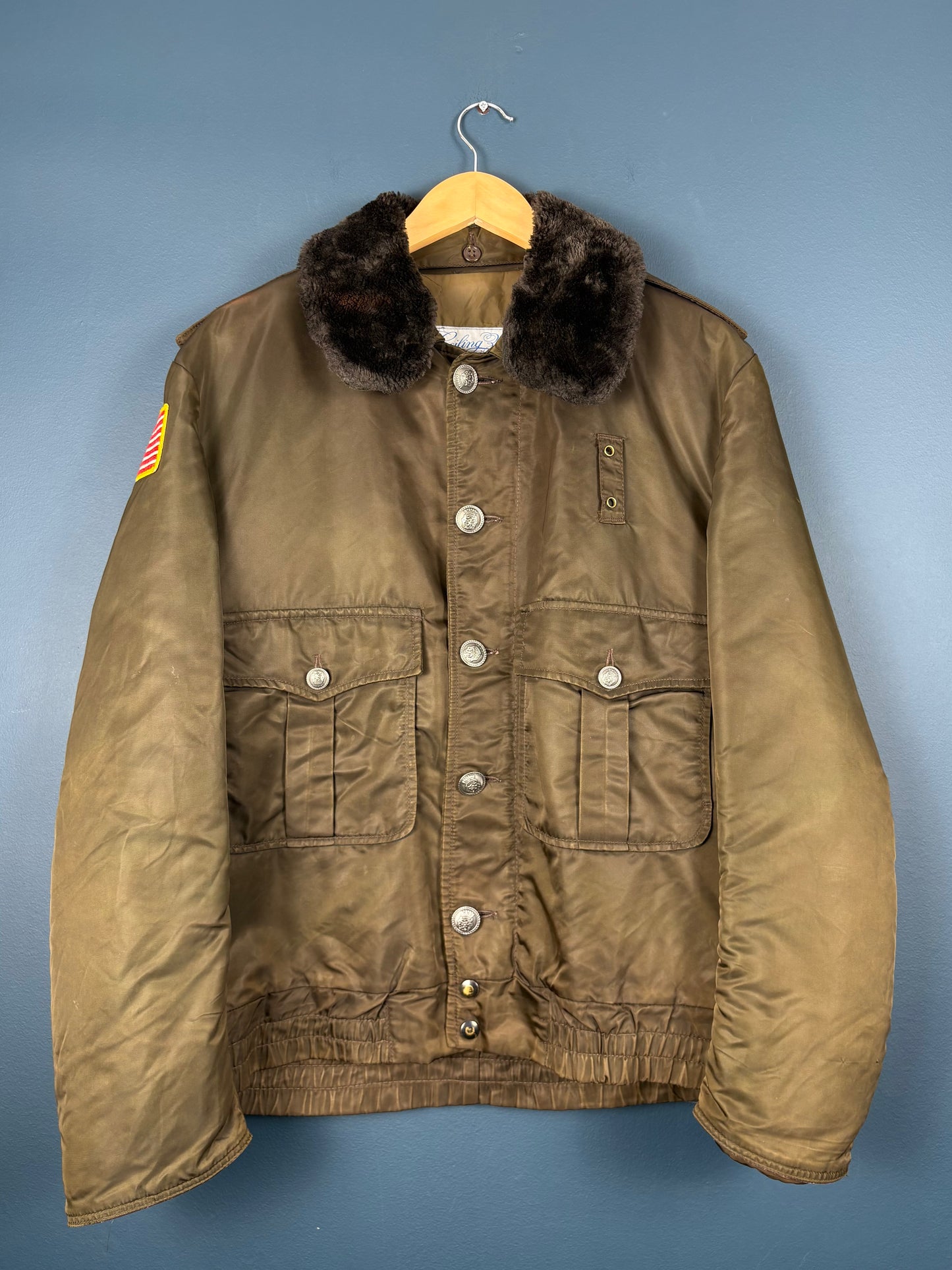 Vintage Blauer USA Khaki Green Police Jacket (L)