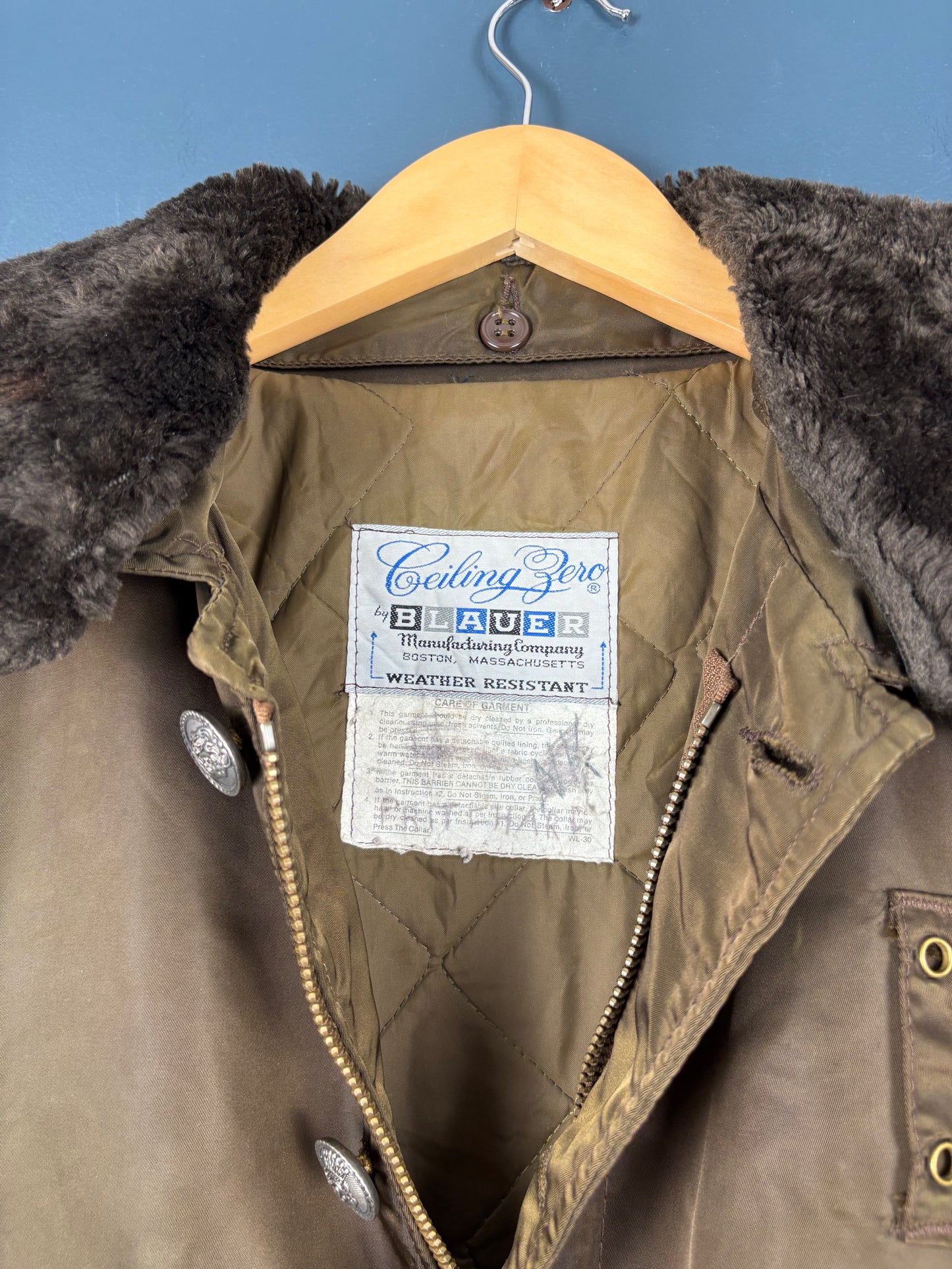 Vintage Blauer USA Khaki Green Police Jacket (L)