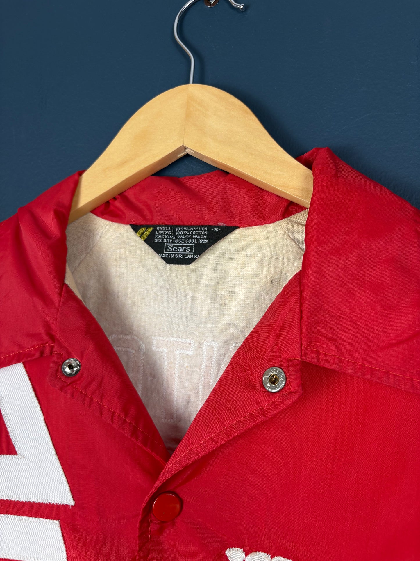 Vintage 80s Sears USA College Red Coach Jacket (S)