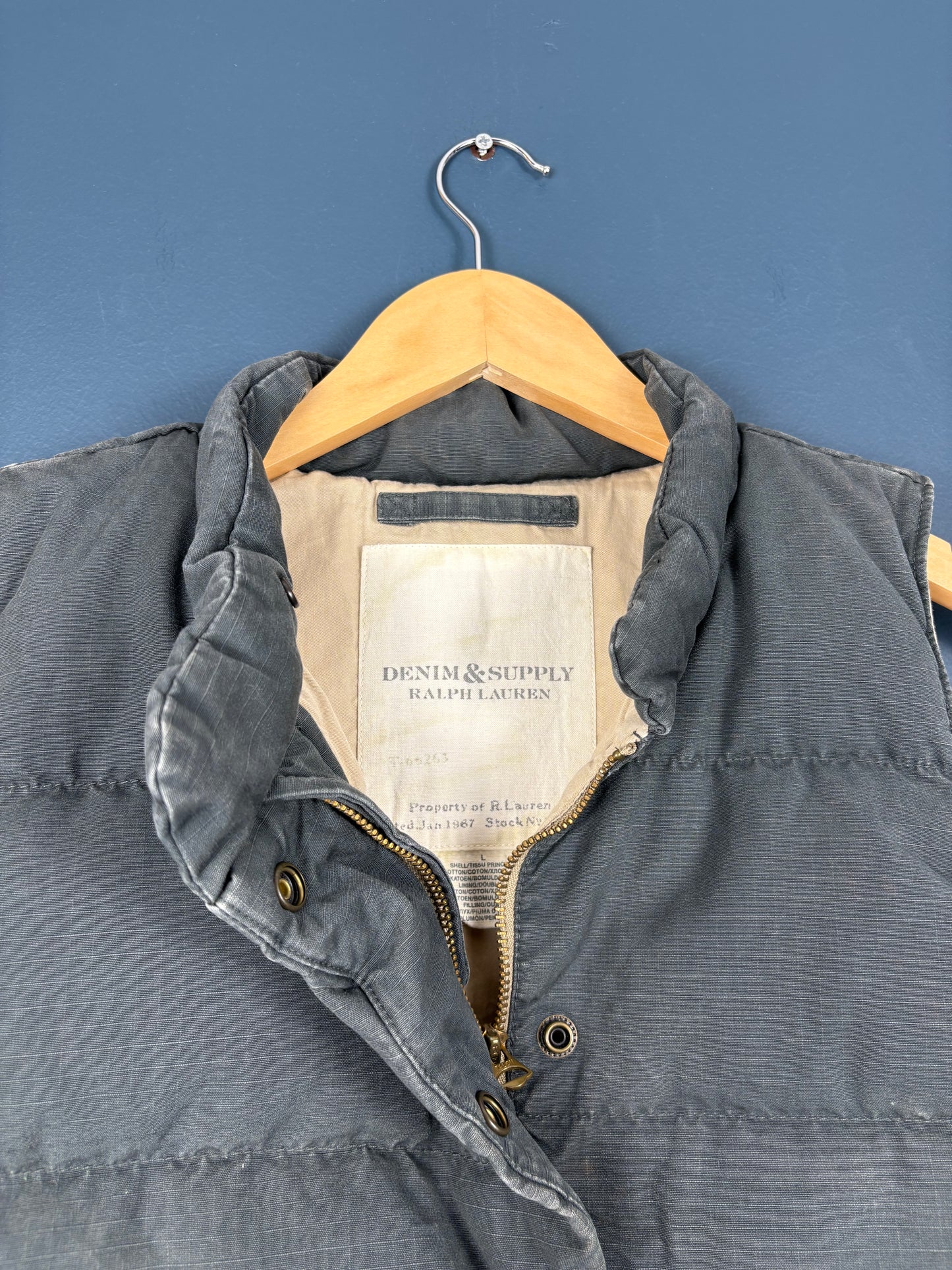 Vintage Ralph Lauren Denim & Supply Grey Gilet Jacket (L)