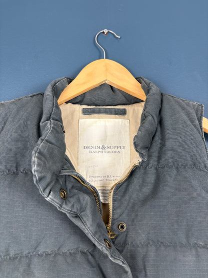 Vintage Ralph Lauren Denim & Supply Grey Gilet Jacket (L)