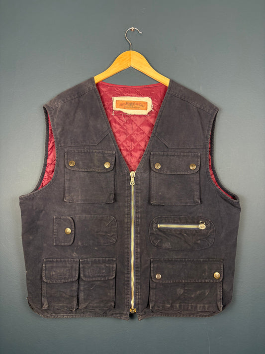 Vintage 80s Zip Jeans & Co Technical Pocket Vest Jacket (L)