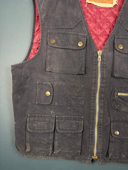 Vintage 80s Zip Jeans & Co Technical Pocket Vest Jacket (L)
