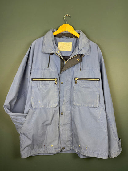 Vintage London Fog Royal Blue Rain Jacket (XL)