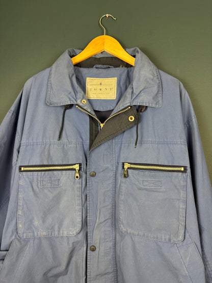 Vintage London Fog Royal Blue Rain Jacket (XL)