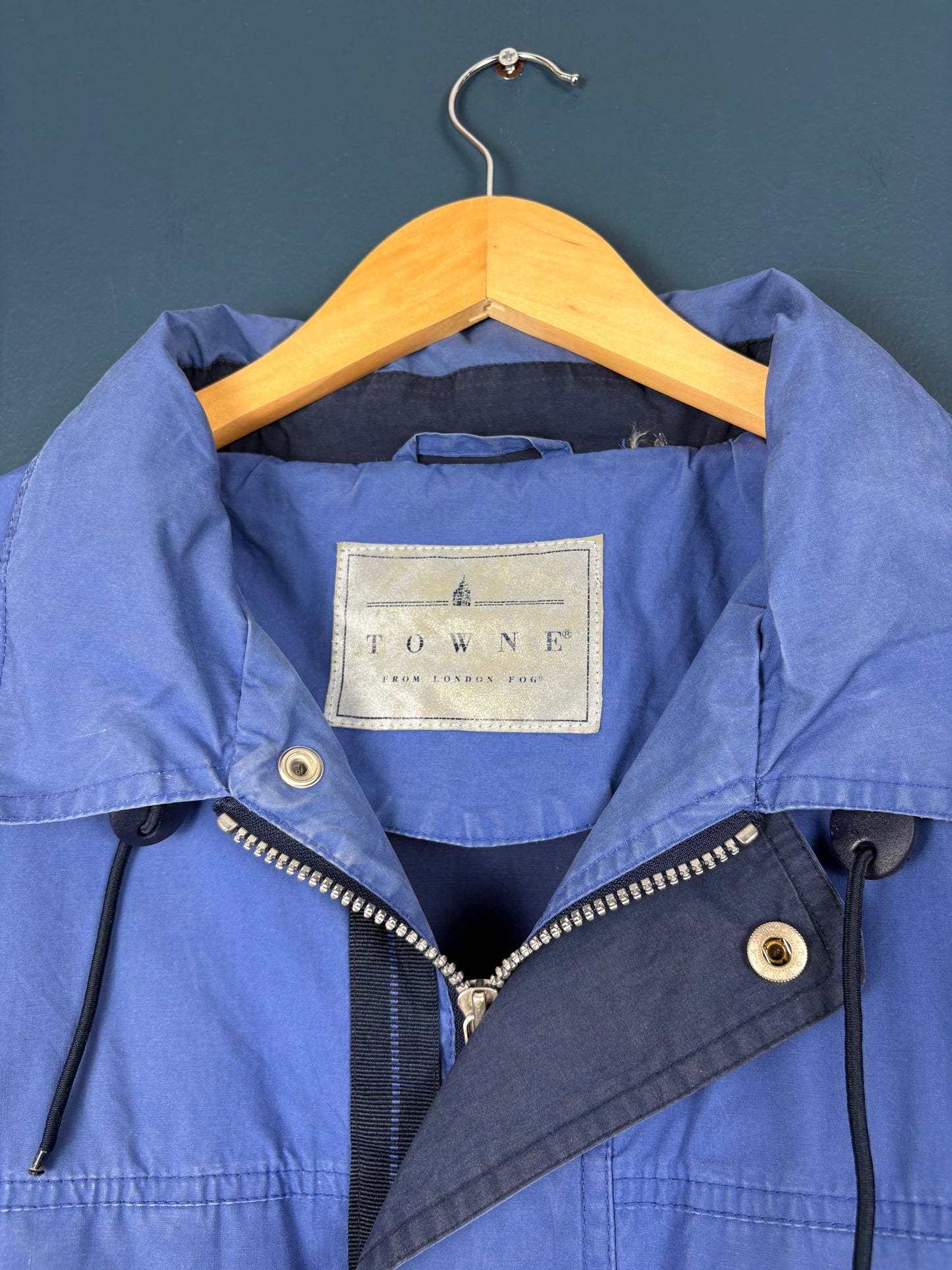 Vintage London Fog Royal Blue Rain Jacket (XL)