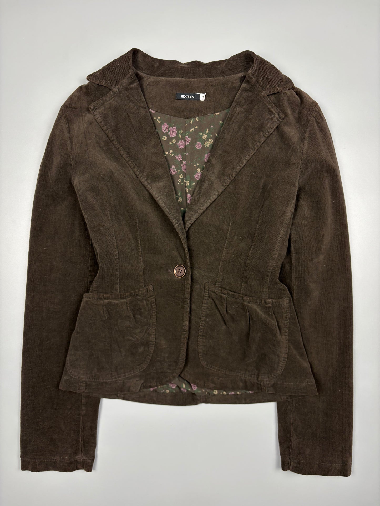 2000s Italian Made Brown Corduroy Blazer Jacket (women's S)