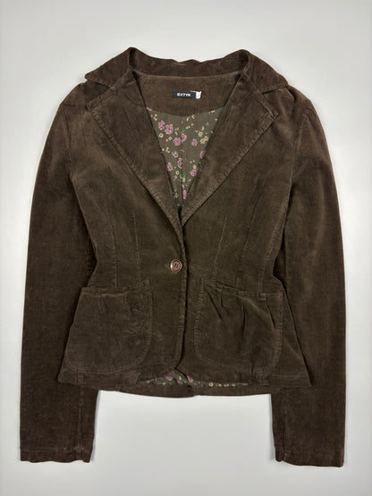 2000s Italian Made Brown Corduroy Blazer Jacket (women's S)