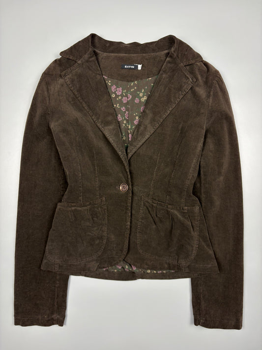 2000s Italian Made Brown Corduroy Blazer Jacket (women's S)
