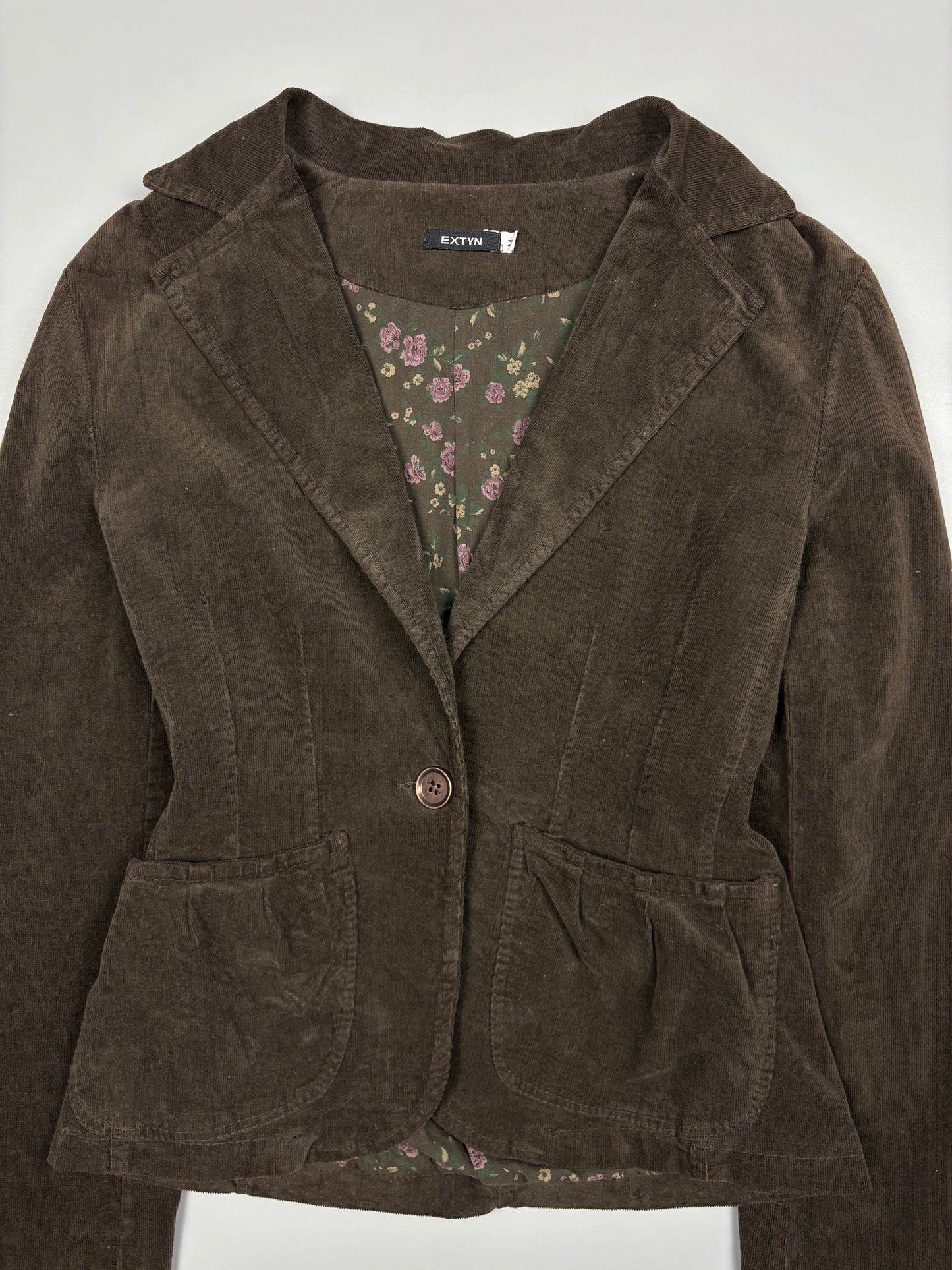 2000s Italian Made Brown Corduroy Blazer Jacket (women's S)