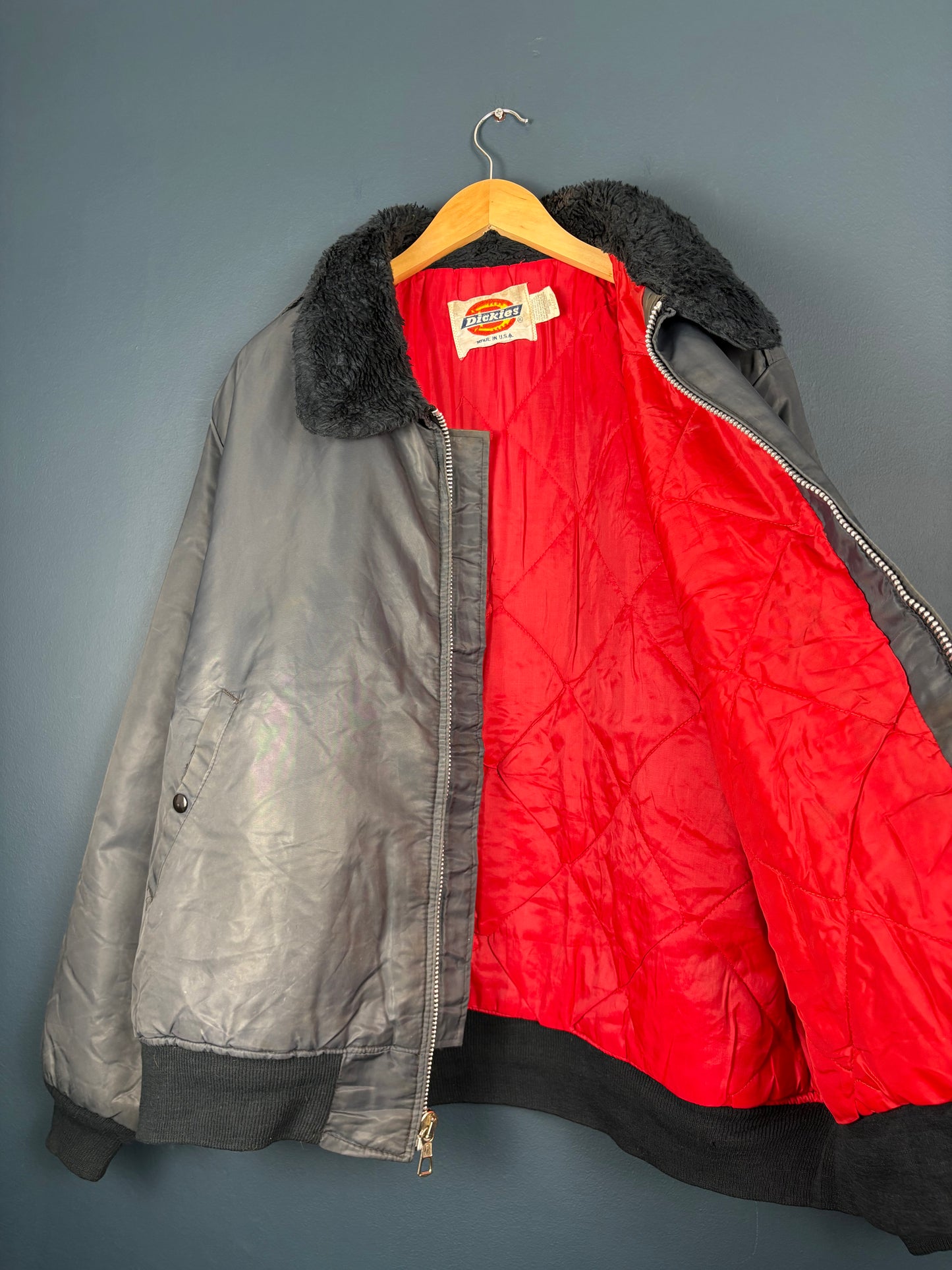 Vintage Dickies Workwear USA Made Navy Bomber Jacket (XL)