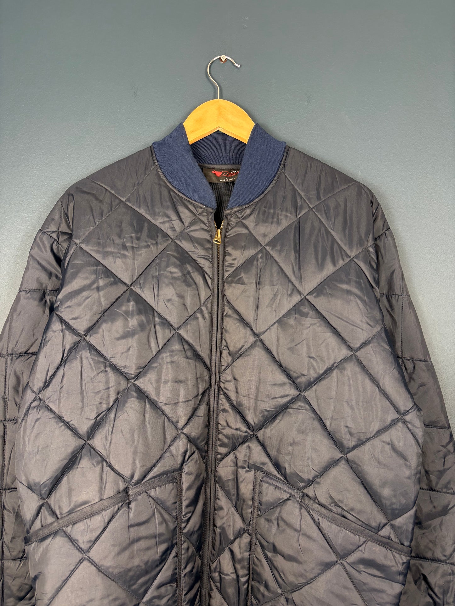 Vintage 80s Diamond Stitch Korean Made Surplus Jacket (L)