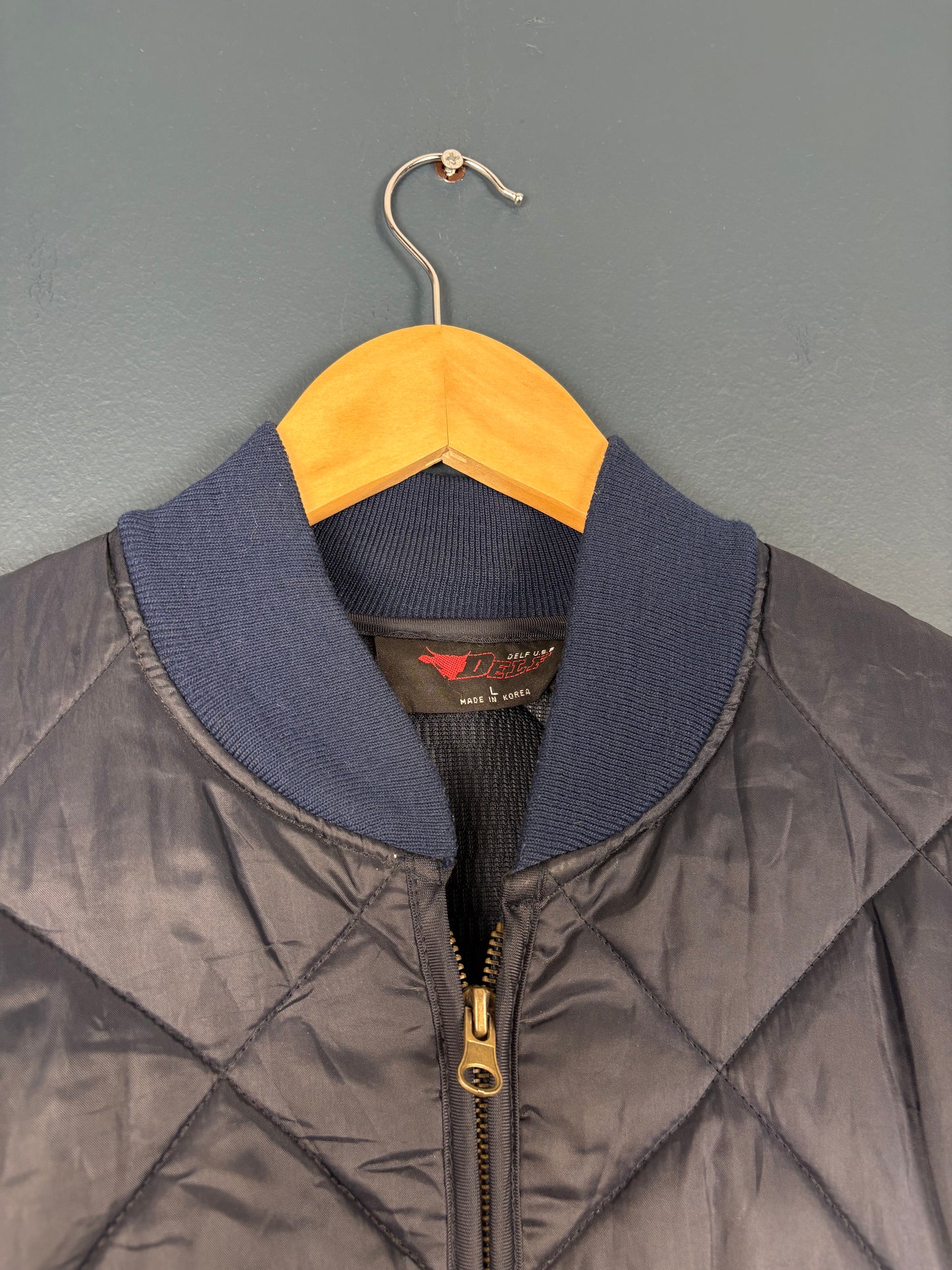 Vintage 80s Diamond Stitch Korean Made Surplus Jacket (L)