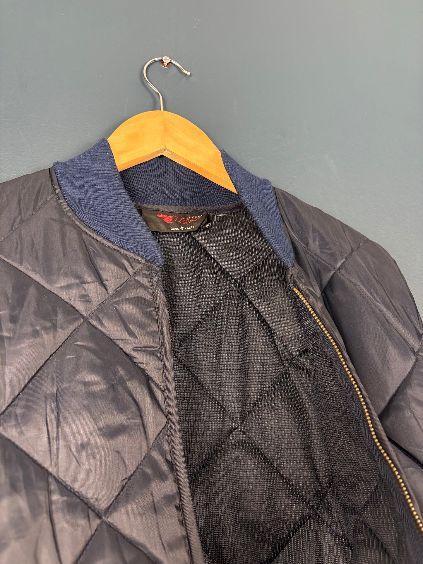 Vintage 80s Diamond Stitch Korean Made Surplus Jacket (L)