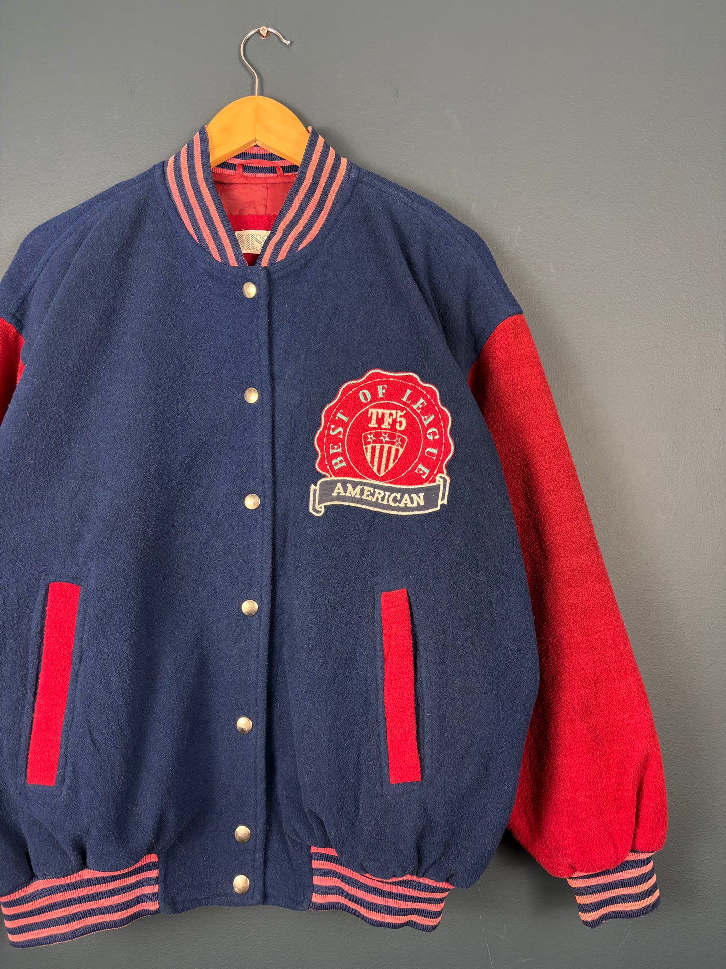Vintage 80s Atlanta USA Wool Varsity Jacket (L)