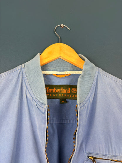 Vintage Timberland Weathergear Light Blue Bomber Jacket (M)