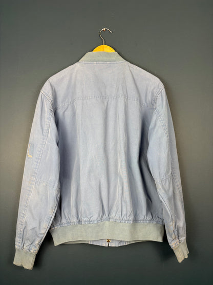 Vintage Timberland Weathergear Light Blue Bomber Jacket (M)