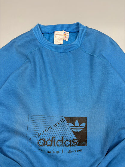 Vintage 1980s Adidas Royal Blue Graphic Sweatshirt (M)