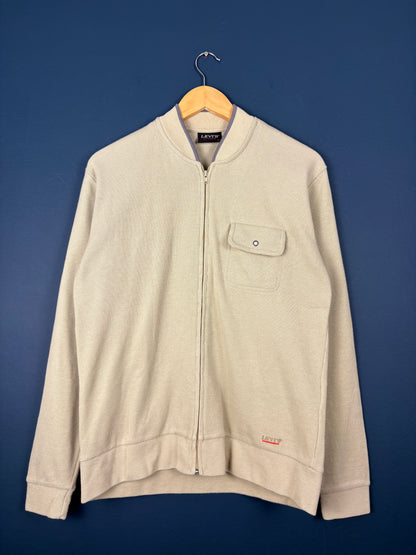 Vintage 80s Levi's Cream Light Cotton Bomber Jacket (M)
