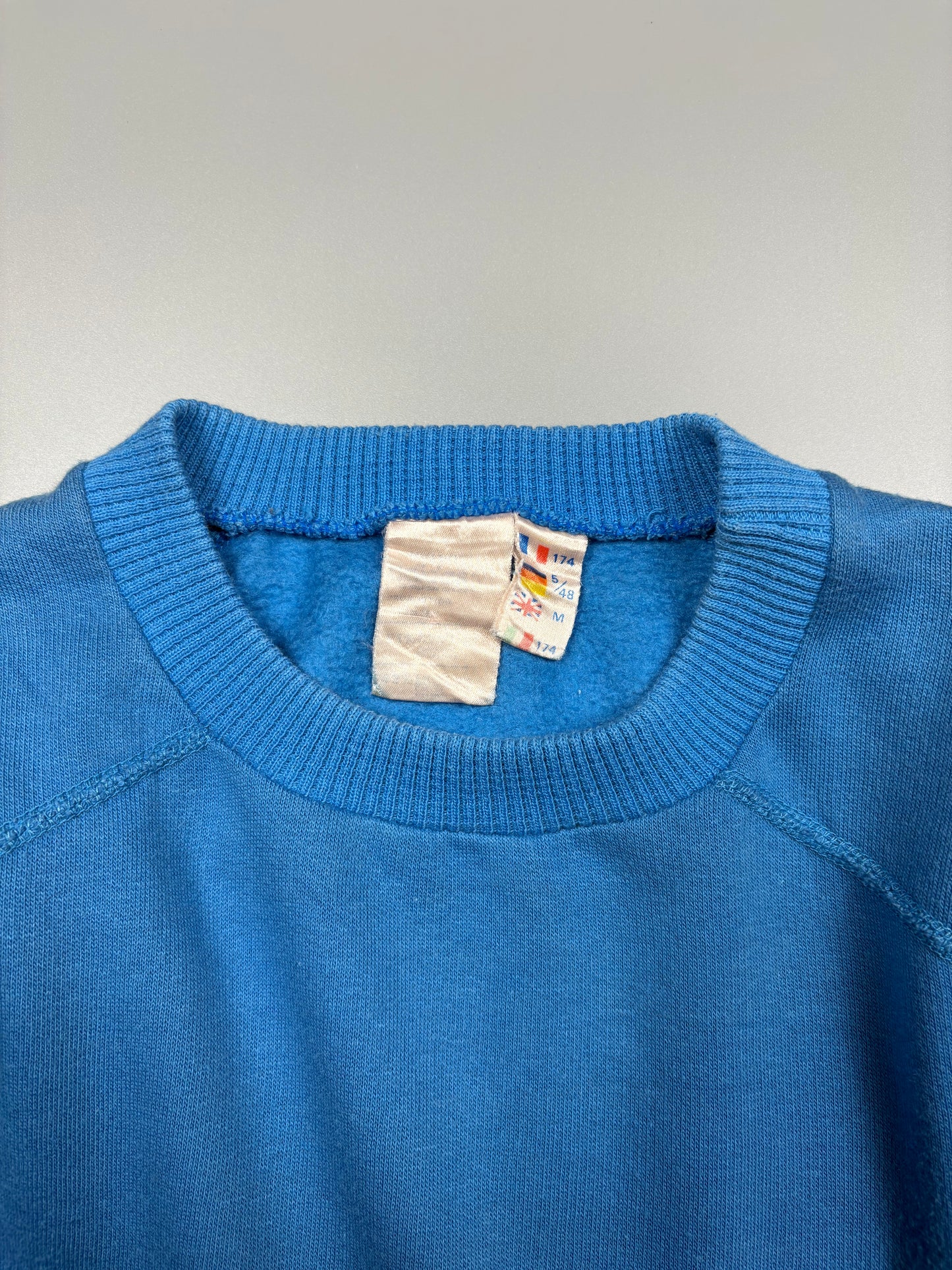 Vintage 1980s Adidas Royal Blue Graphic Sweatshirt (M)