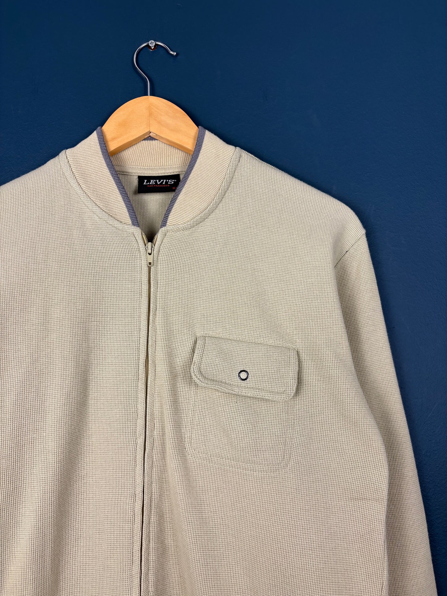 Vintage 80s Levi's Cream Light Cotton Bomber Jacket (M)