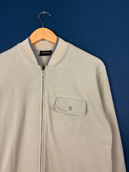 Vintage 80s Levi's Cream Light Cotton Bomber Jacket (M)