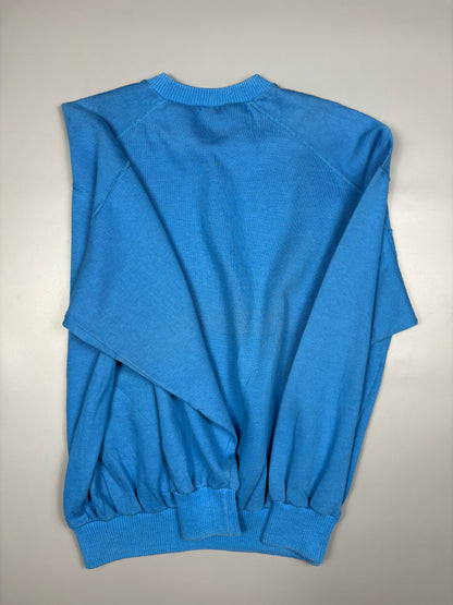 Vintage 1980s Adidas Royal Blue Graphic Sweatshirt (M)