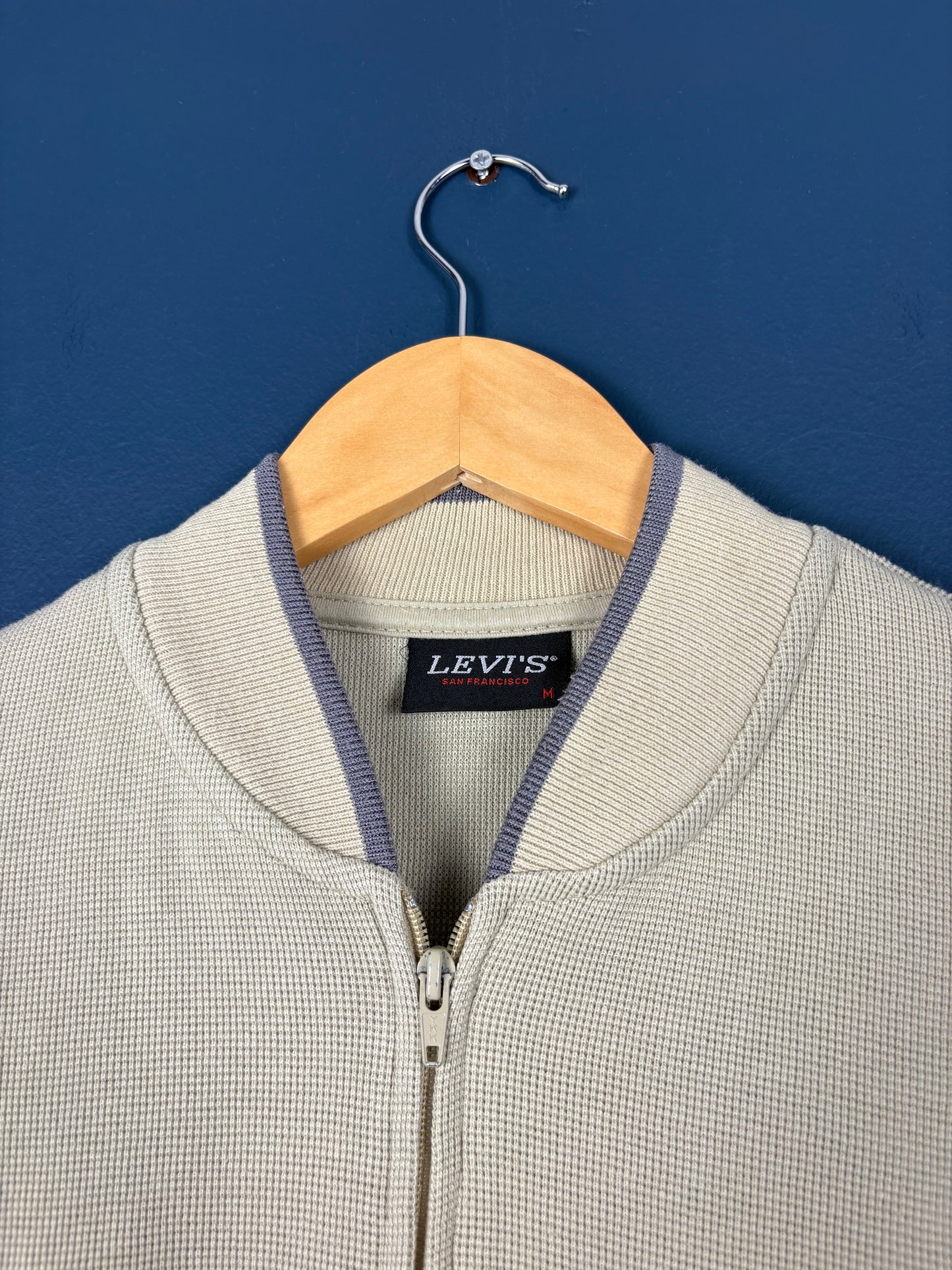 Vintage 80s Levi's Cream Light Cotton Bomber Jacket (M)