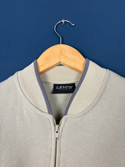 Vintage 80s Levi's Cream Light Cotton Bomber Jacket (M)