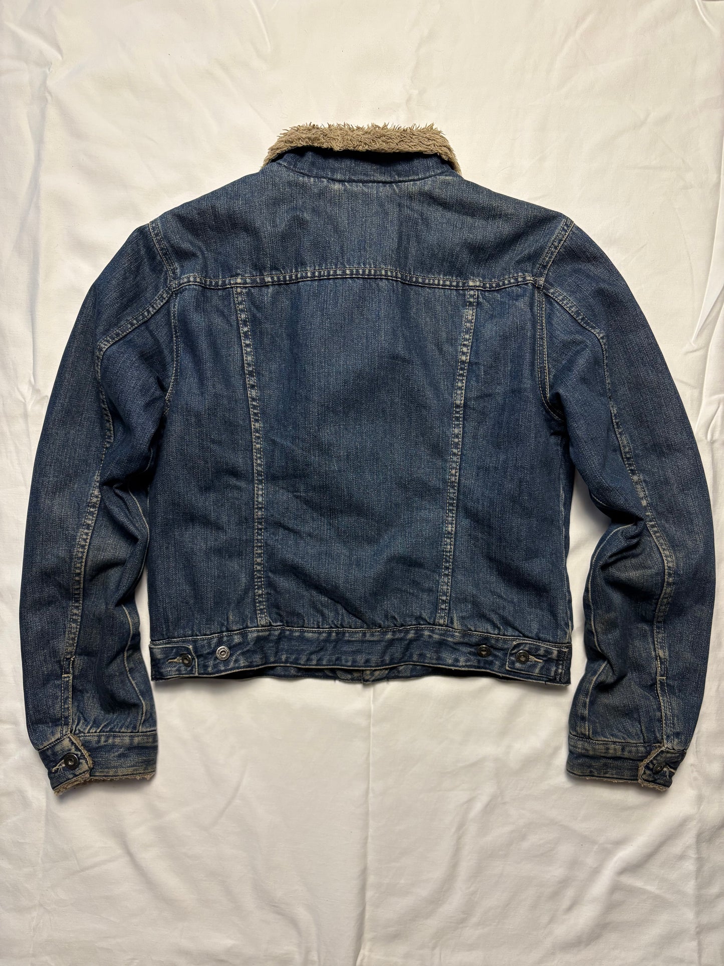 Vintage Diesel Dark Denim Sherpa Lined Denim Jacket (women's L)
