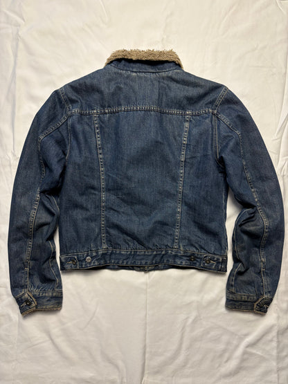 Vintage Diesel Dark Denim Sherpa Lined Denim Jacket (women's L)