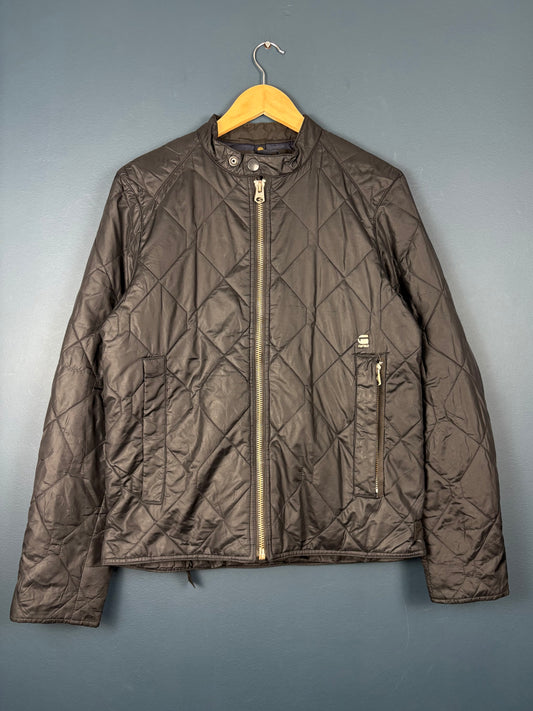Vintage G-Star Raw Quilted Black Motorcycle Jacket (M)