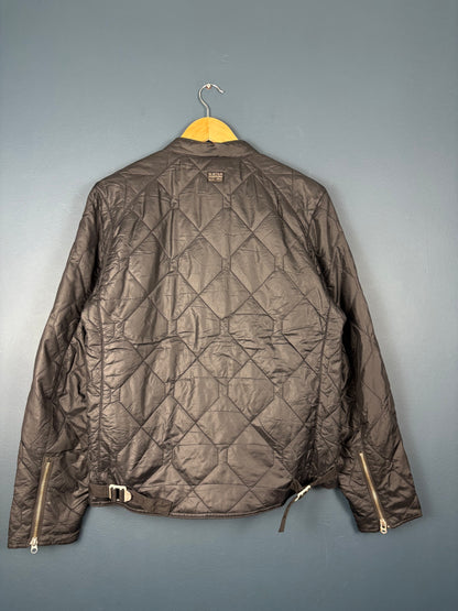 Vintage G-Star Raw Quilted Black Motorcycle Jacket (M)