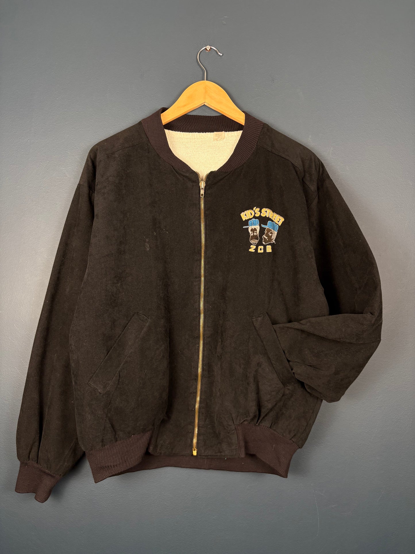 Vintage 90s Rave Scene 2CB Velour Bomber Jacket (M)