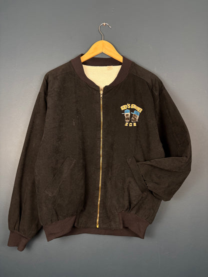 Vintage 90s Rave Scene 2CB Velour Bomber Jacket (M)