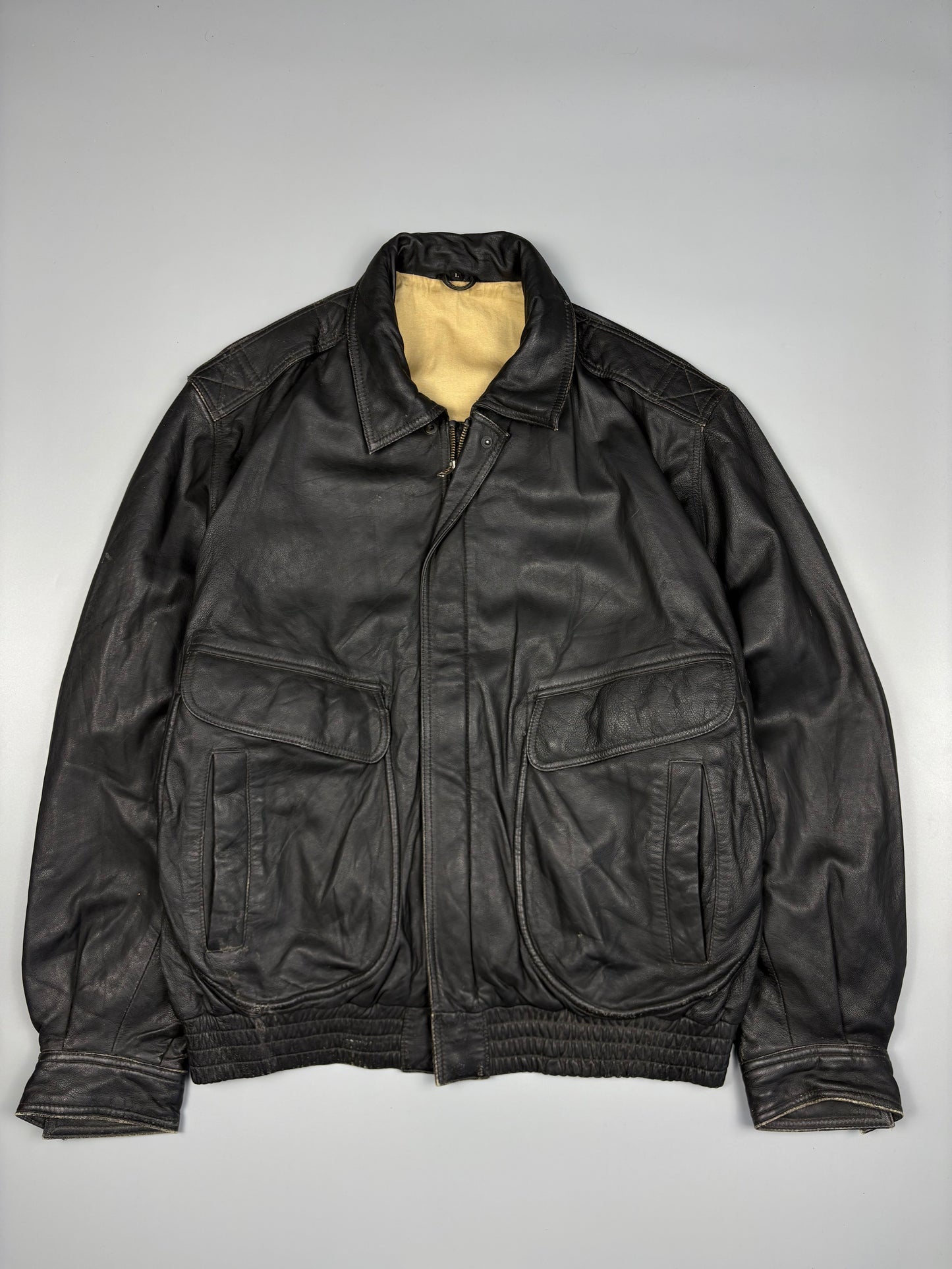 Vintage 1980s Aviation Leather A-2 Flight Jacket (L)