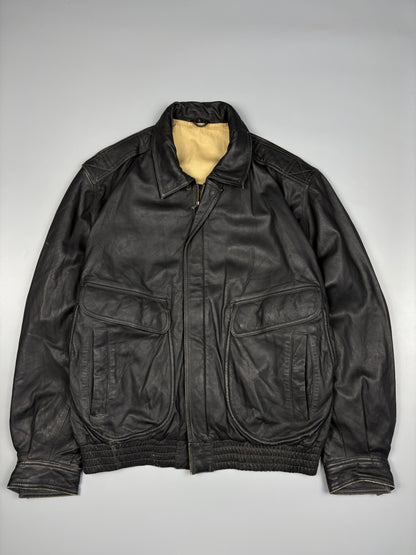 Vintage 1980s Aviation Leather A-2 Flight Jacket (L)