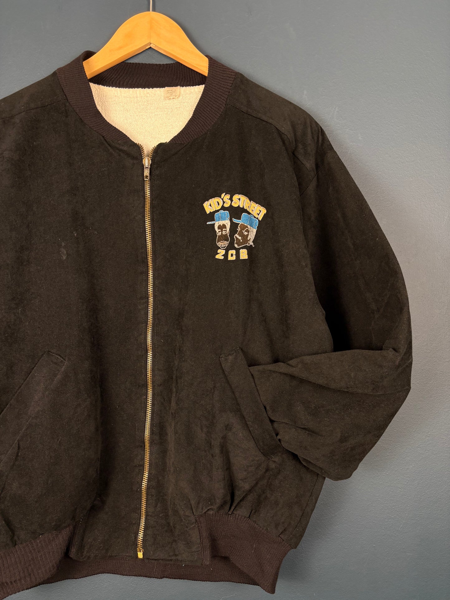 Vintage 90s Rave Scene 2CB Velour Bomber Jacket (M)