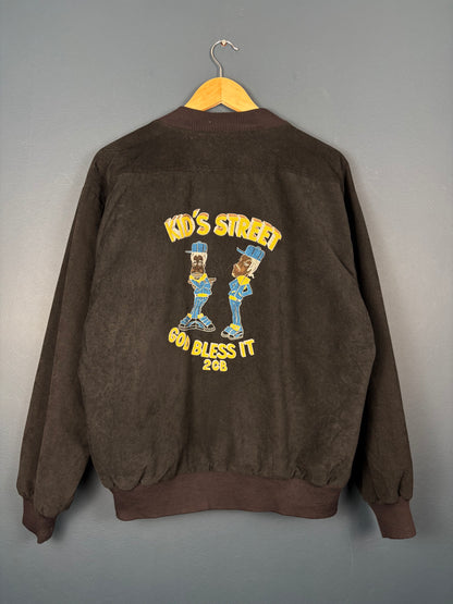 Vintage 90s Rave Scene 2CB Velour Bomber Jacket (M)