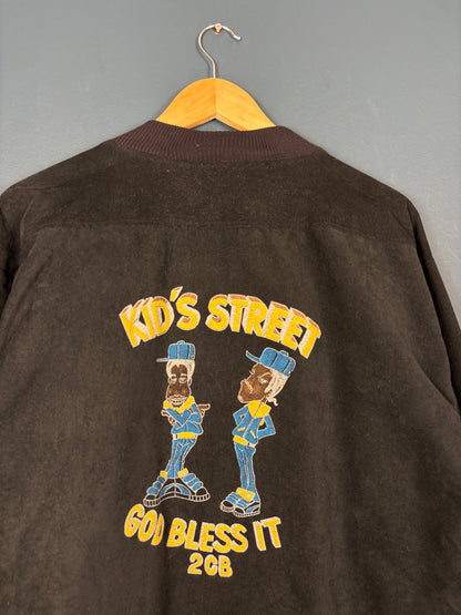 Vintage 90s Rave Scene 2CB Velour Bomber Jacket (M)