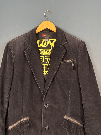 Vintage Diesel Industry Black Corduroy Blazer Jacket (L)